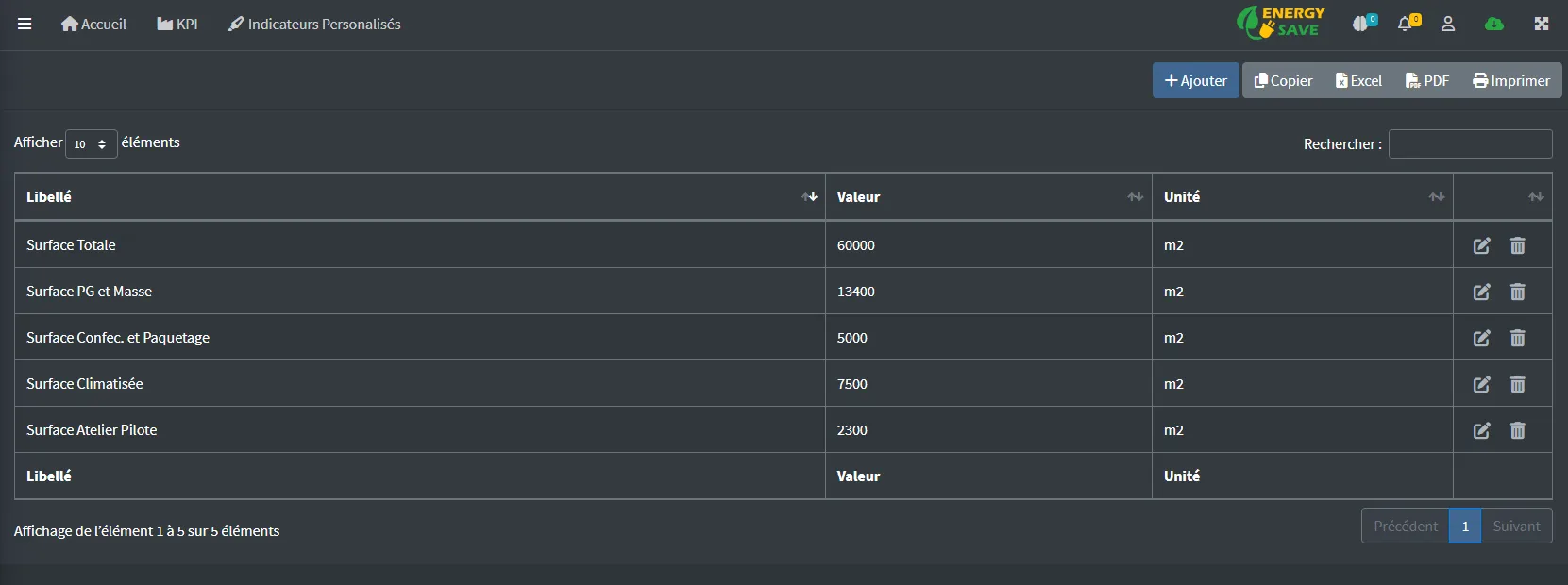 Software Constants Entry Interface